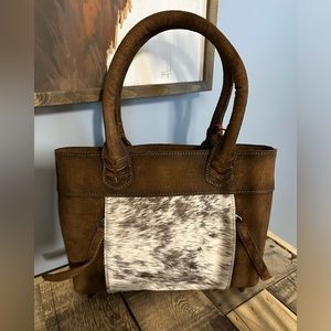 STS Ranchwear genuine leather and cowhide conceal carry purse w/Crossbody strap